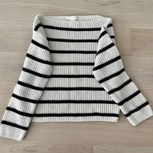 H&M striped cotton boatneck light sweater